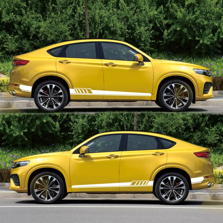 2 PCS/Set D-608 Stripe Pattern Car Modified Decorative Sticker(White)