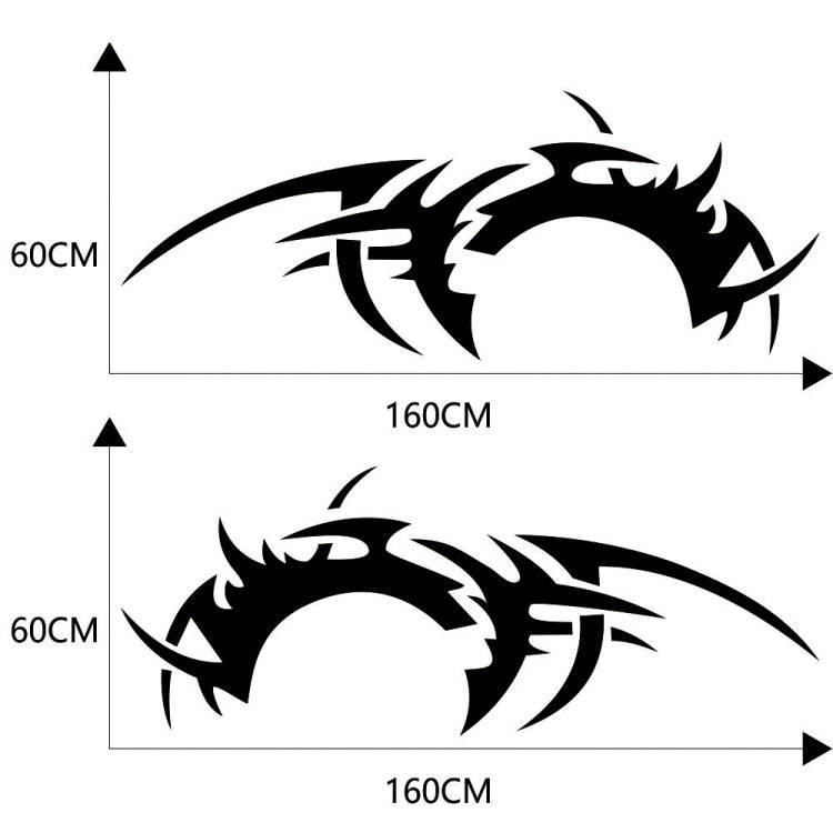 2 PCS/Set D-719 Flame Hot Wheel Pattern Car Modified Decorative Sticker(Black)