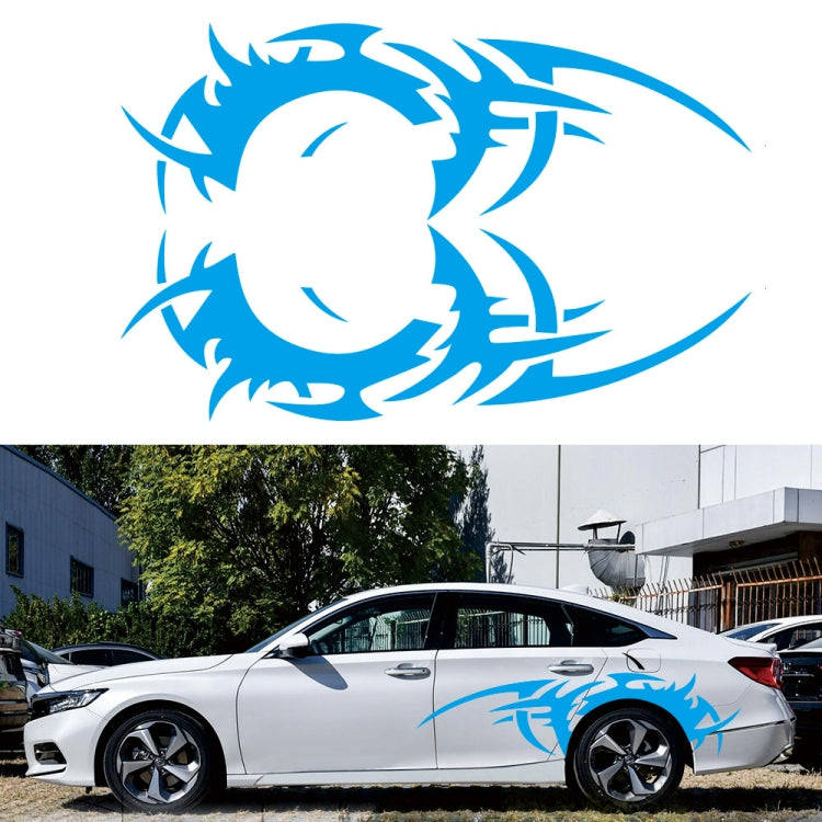 2 PCS/Set D-719 Flame Hot Wheel Pattern Car Modified Decorative Sticker(Blue)