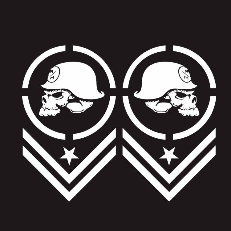 2 PCS/Set D-739 Skull Pattern Car Modified Decorative Sticker(White)