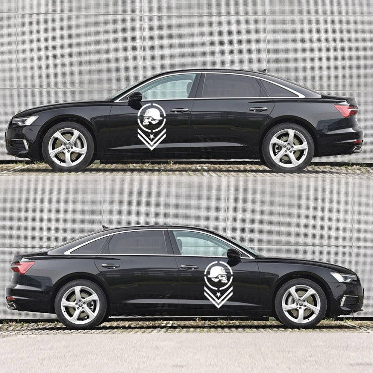 2 PCS/Set D-739 Skull Pattern Car Modified Decorative Sticker(White)