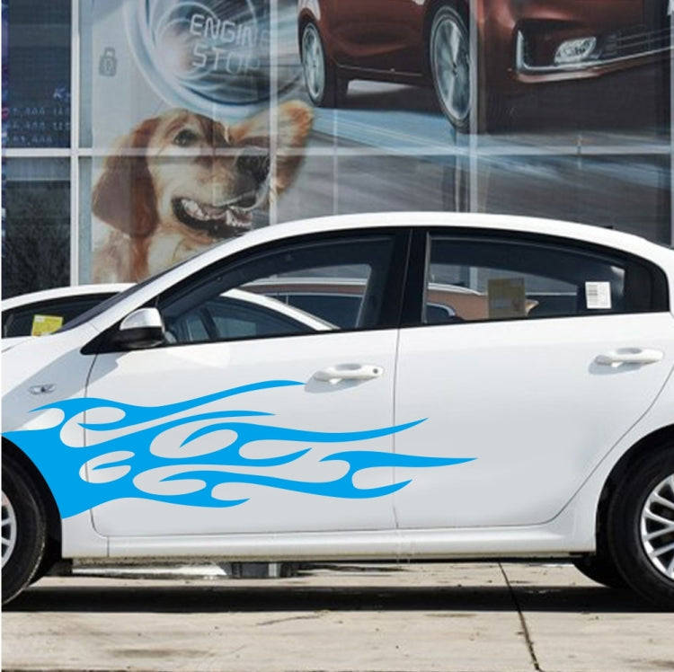 2 PCS/Set D-751 Flame Pattern Car Modified Decorative Sticker(Blue)