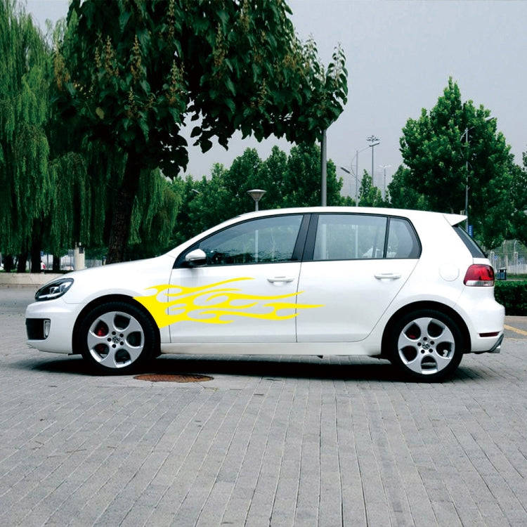 2 PCS/Set D-751 Flame Pattern Car Modified Decorative Sticker(Yellow)
