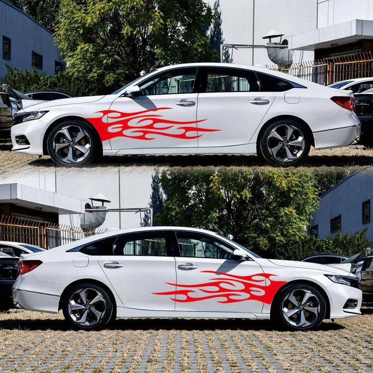 2 PCS/Set D-751 Flame Pattern Car Modified Decorative Sticker(Red)