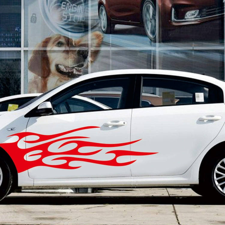 2 PCS/Set D-751 Flame Pattern Car Modified Decorative Sticker(Red)