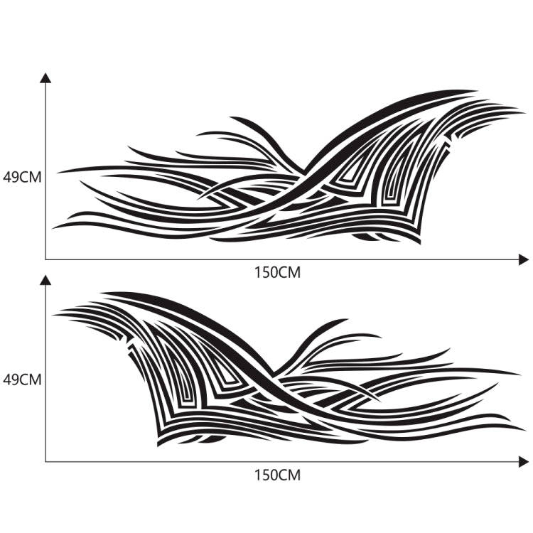 2 PCS/Set D-752 Lines Pattern Car Modified Decorative Sticker(Black)