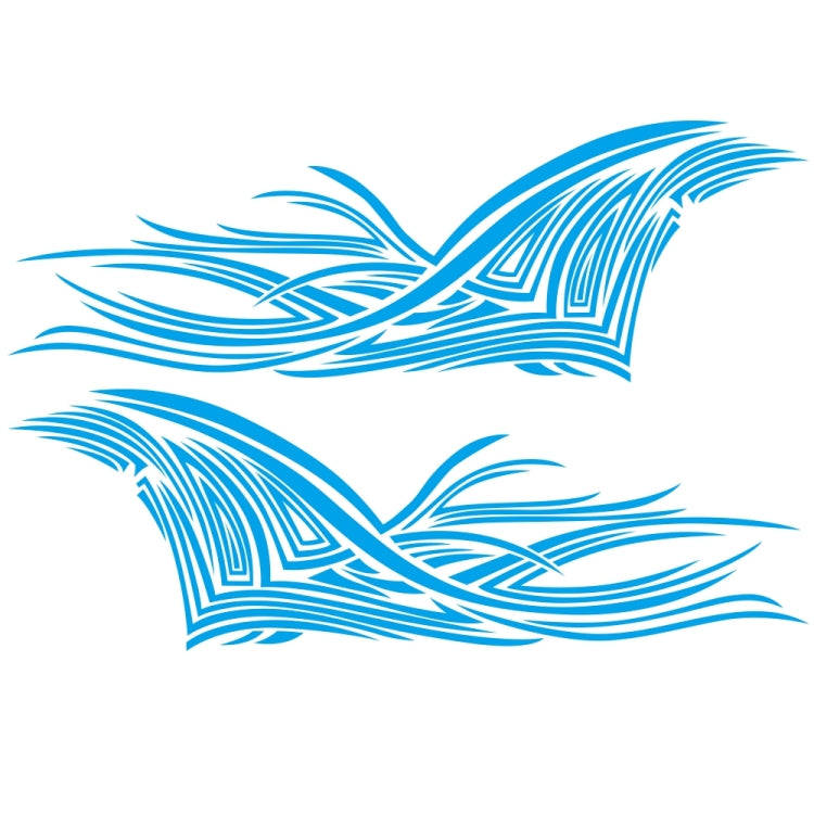 2 PCS/Set D-752 Lines Pattern Car Modified Decorative Sticker(Blue)