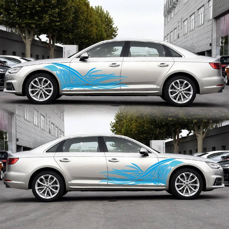 2 PCS/Set D-752 Lines Pattern Car Modified Decorative Sticker(Blue)