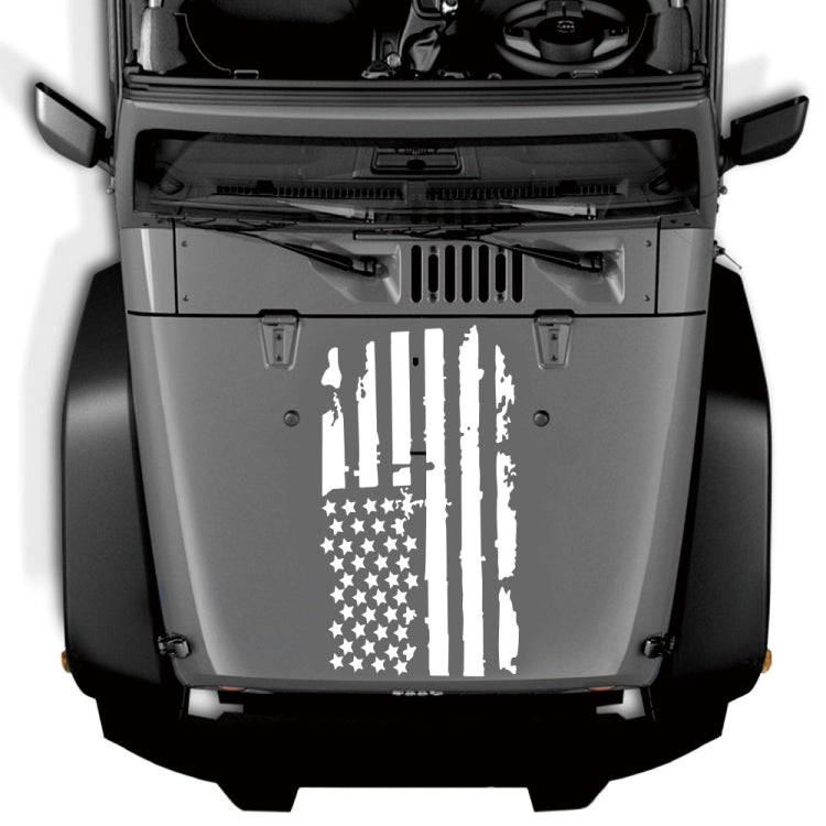 D-778 American Flag Pattern Car Modified Decorative Sticker(White)
