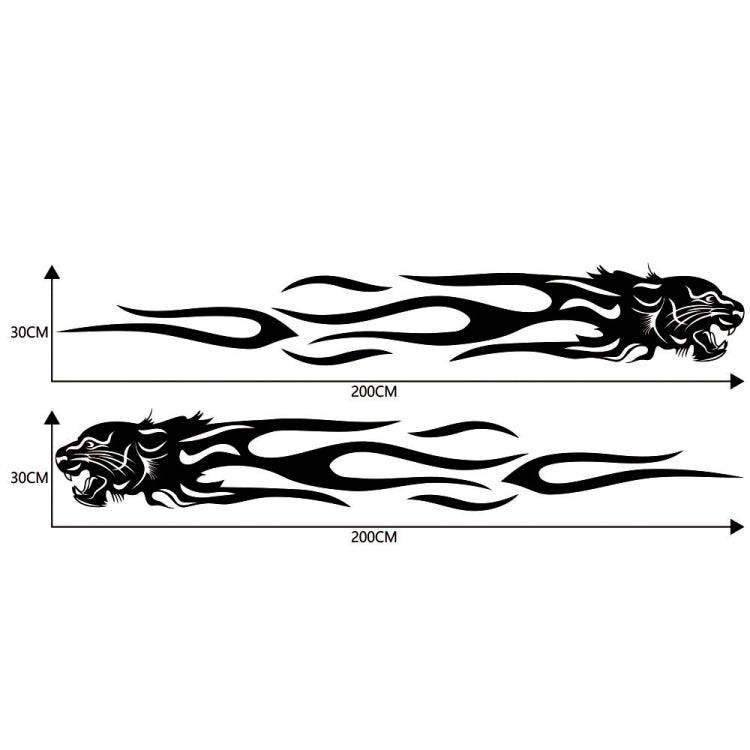 2 PCS/Set D-815 Flame Lion Pattern Car Modified Decorative Sticker(Black)
