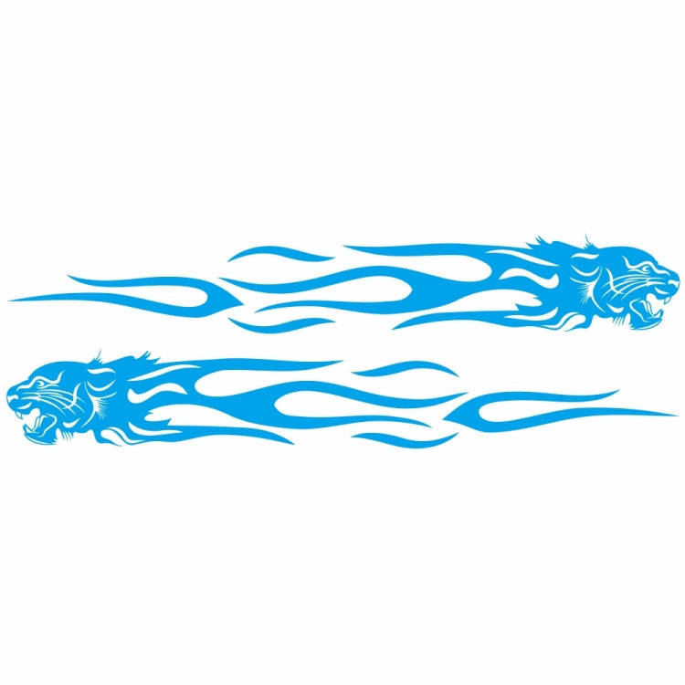 2 PCS/Set D-815 Flame Lion Pattern Car Modified Decorative Sticker(Blue)