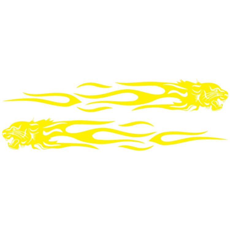 2 PCS/Set D-815 Flame Lion Pattern Car Modified Decorative Sticker(Yellow)