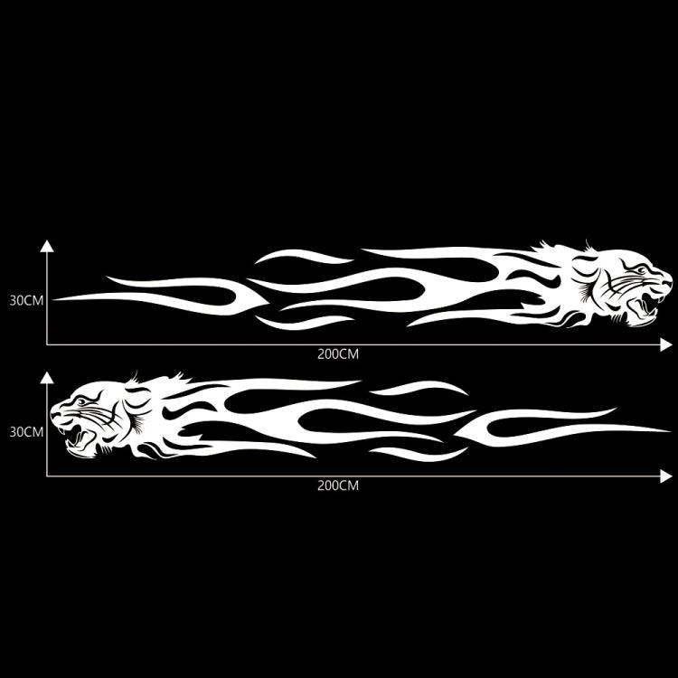 2 PCS/Set D-815 Flame Lion Pattern Car Modified Decorative Sticker(White)