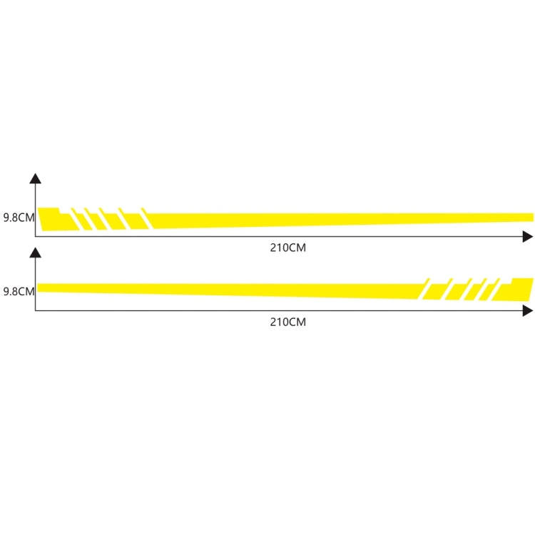 2 PCS/Set D-854 Stripe Pattern Car Modified Decorative Sticker(Yellow)
