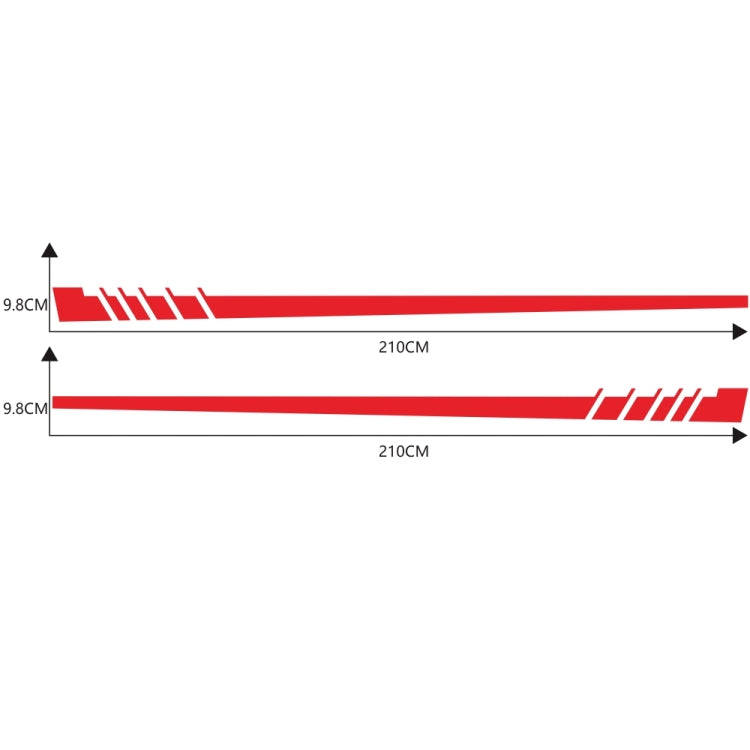 2 PCS/Set D-854 Stripe Pattern Car Modified Decorative Sticker(Red)
