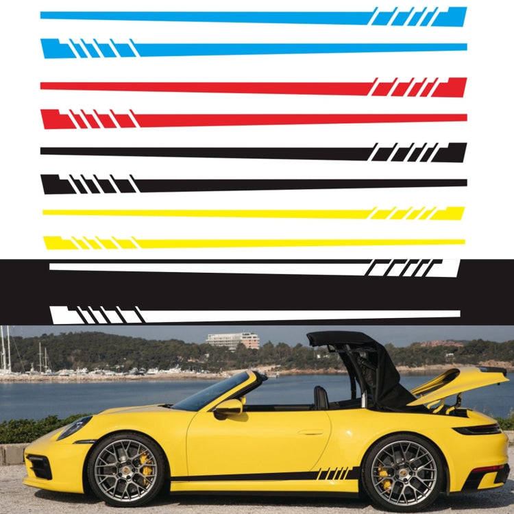 2 PCS/Set D-854 Stripe Pattern Car Modified Decorative Sticker(Yellow)