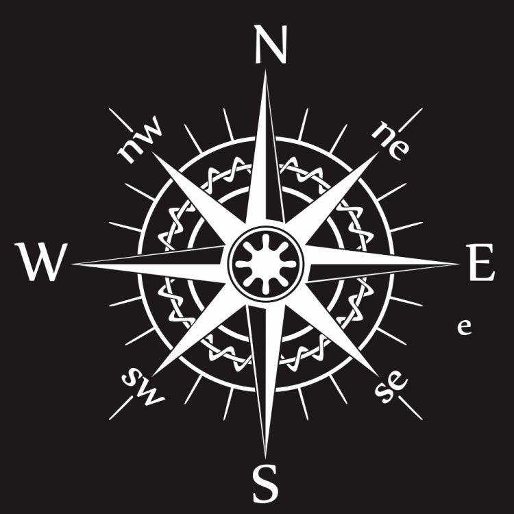 D-863 Compass Pattern Car Modified Decorative Sticker(White)