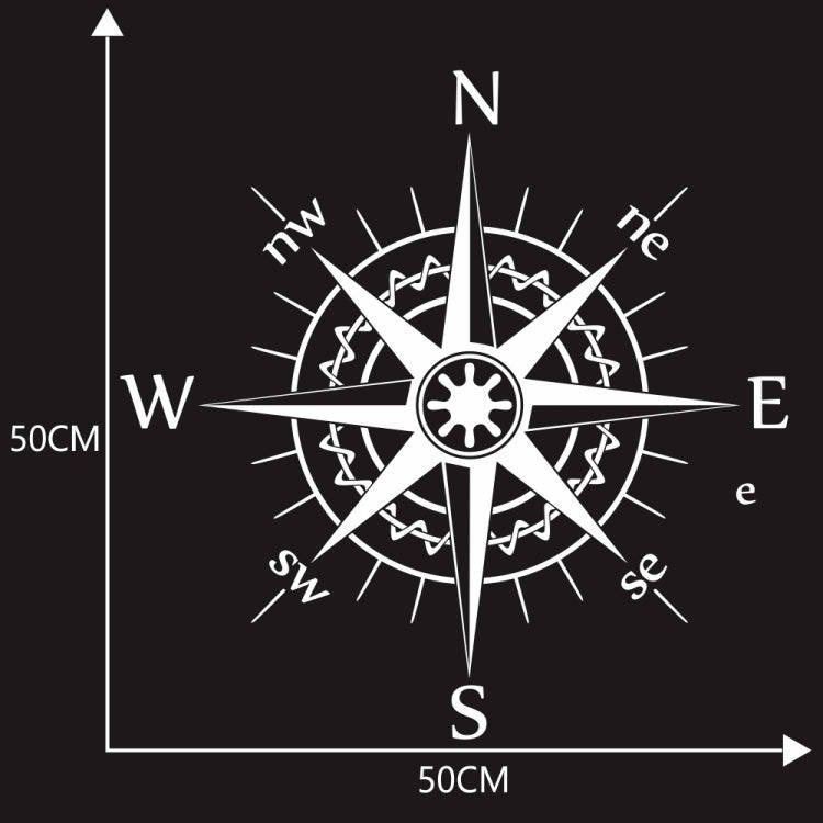 D-863 Compass Pattern Car Modified Decorative Sticker(White)