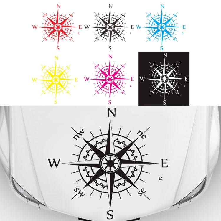 D-863 Compass Pattern Car Modified Decorative Sticker(White)