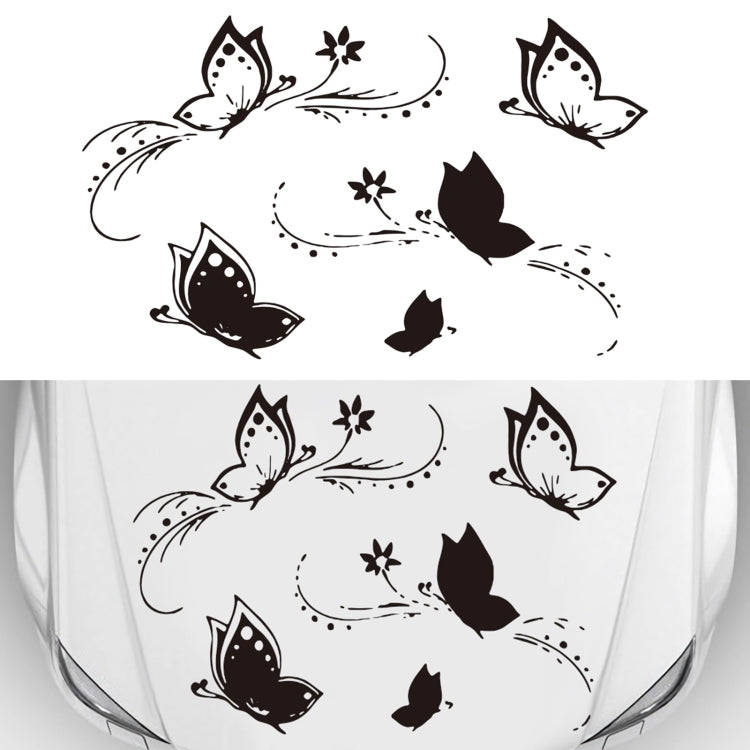 D-907 Butterflies Pattern Car Modified Decorative Sticker(Black)
