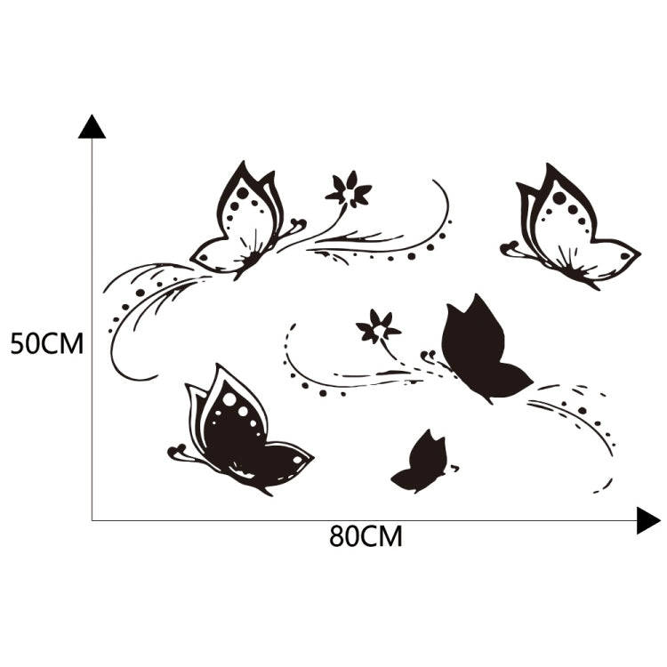 D-907 Butterflies Pattern Car Modified Decorative Sticker(Black)
