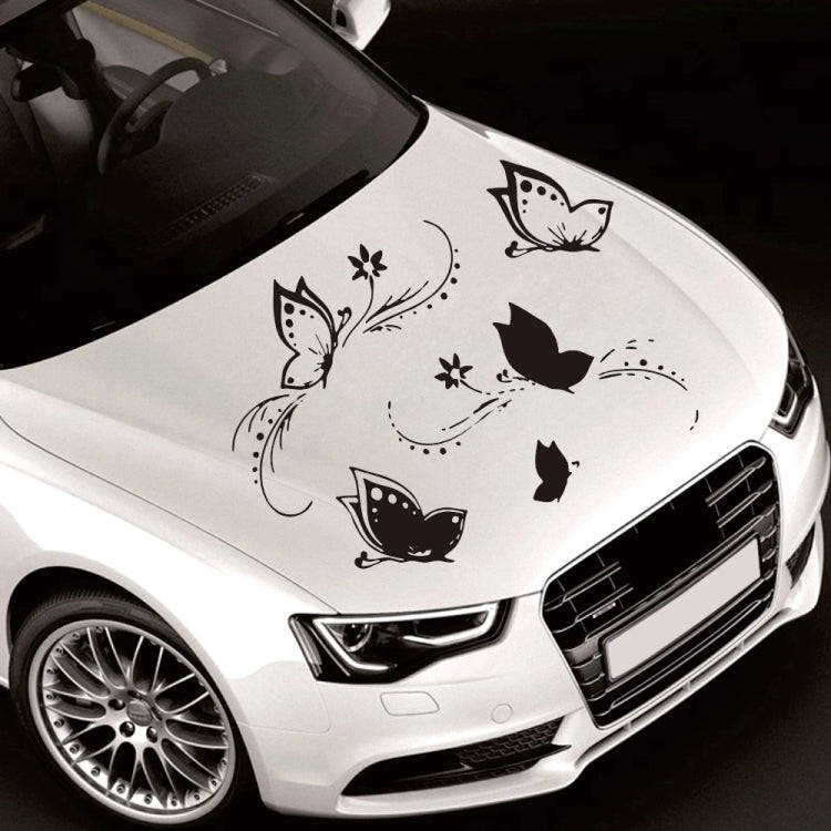 D-907 Butterflies Pattern Car Modified Decorative Sticker(Black)