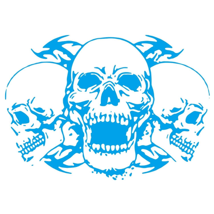 D-923 Three Skulls Pattern Car Modified Decorative Sticker(Blue)