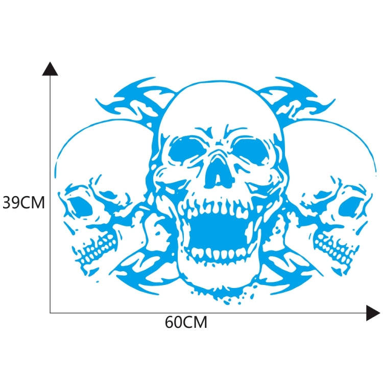 D-923 Three Skulls Pattern Car Modified Decorative Sticker(Blue)