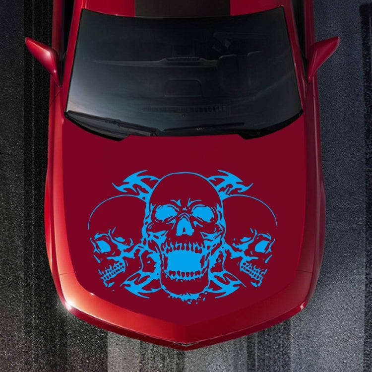 D-923 Three Skulls Pattern Car Modified Decorative Sticker(Blue)