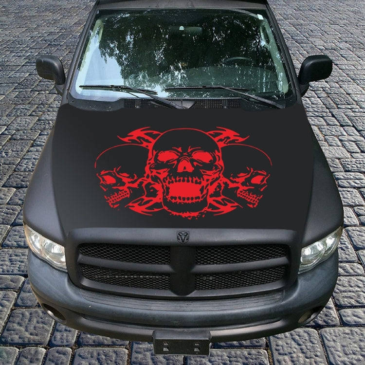 D-923 Three Skulls Pattern Car Modified Decorative Sticker(Red)