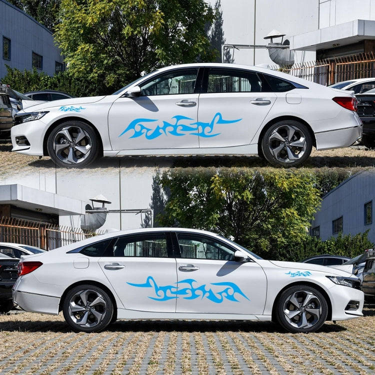 2 PCS/Set D-925 Flame Pattern Car Modified Decorative Sticker(Blue)