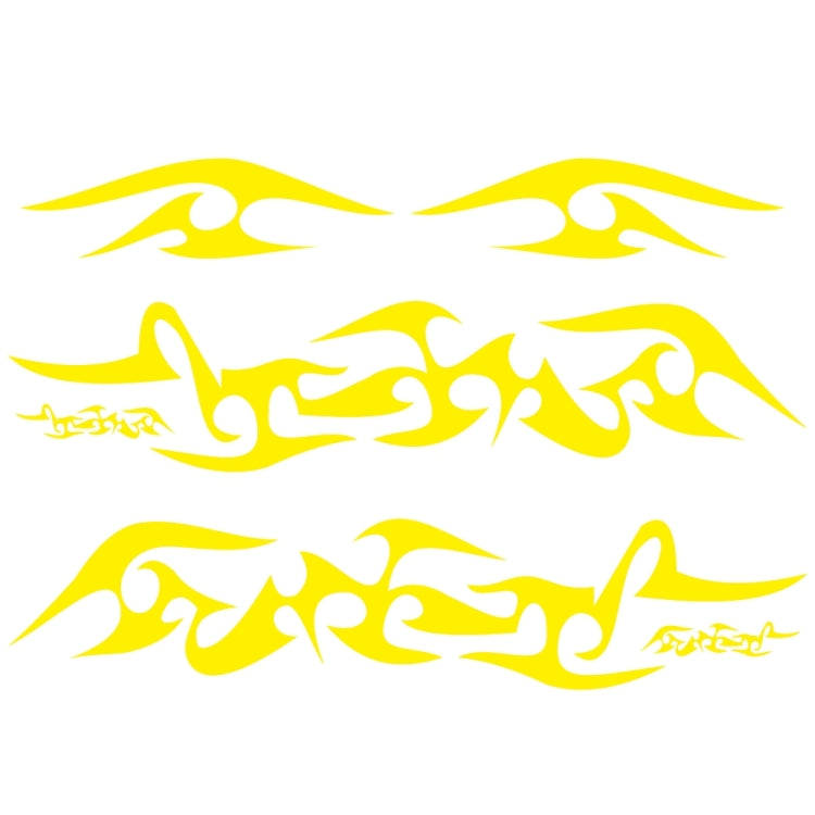 2 PCS/Set D-925 Flame Pattern Car Modified Decorative Sticker(Yellow)