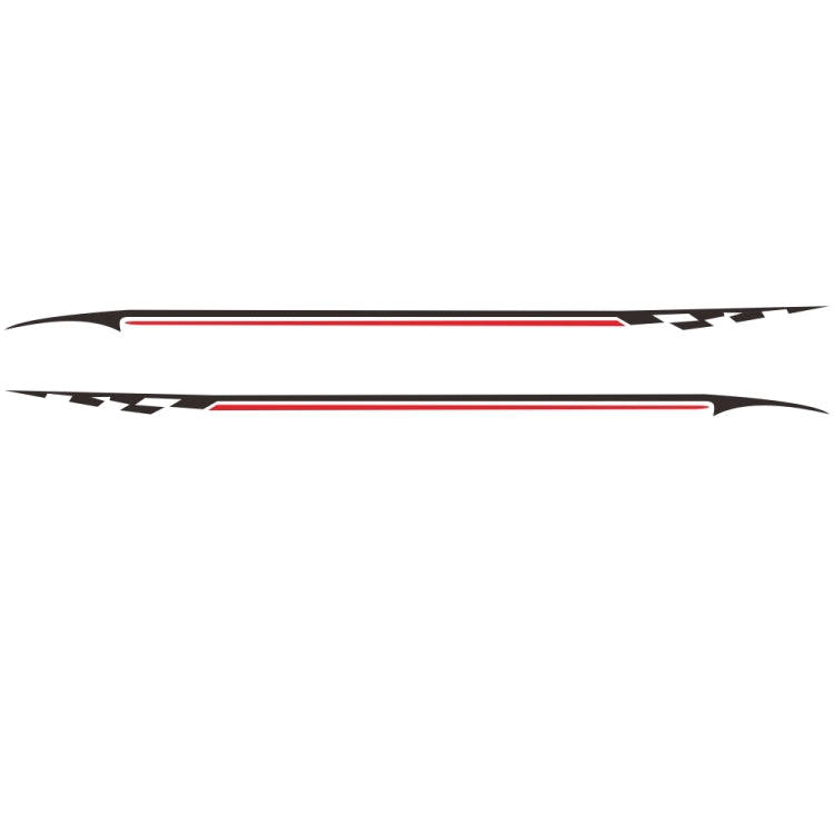2 PCS/Set D-934 Waistline Pattern Car Modified Decorative Sticker(Black Red)