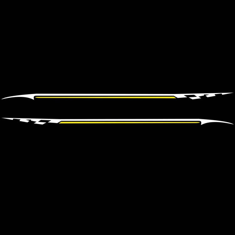 2 PCS/Set D-934 Waistline Pattern Car Modified Decorative Sticker(White Yellow)
