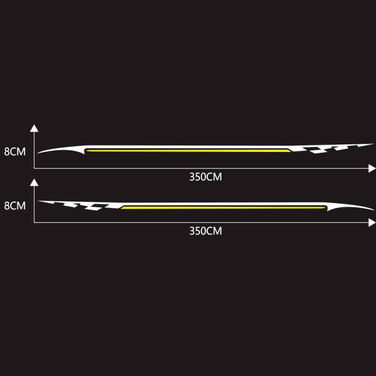 2 PCS/Set D-934 Waistline Pattern Car Modified Decorative Sticker(White Yellow)
