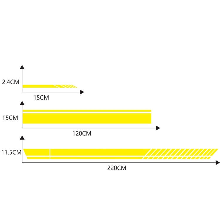D-936 Stripe Pattern Car Modified Decorative Sticker(Yellow)