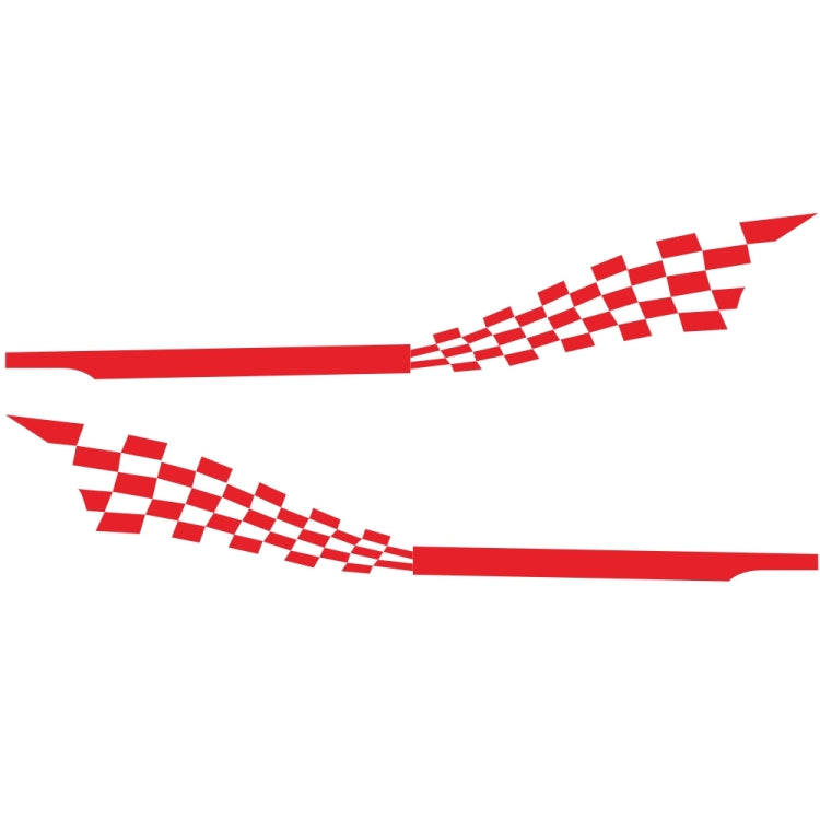 2 PCS/Set D-944 Striped Plaid Pattern Car Modified Decorative Sticker(Red)