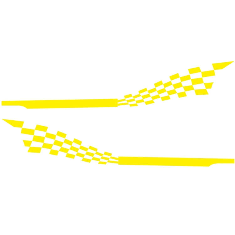 2 PCS/Set D-944 Striped Plaid Pattern Car Modified Decorative Sticker(Yellow)