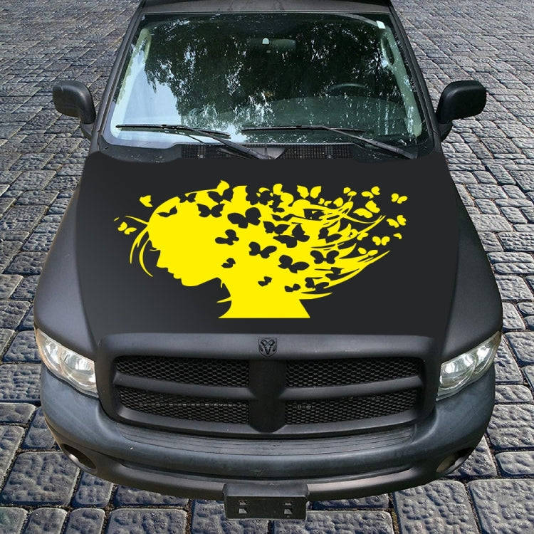 D-956 Butterfly Girl Pattern Car Modified Decorative Sticker(Yellow)