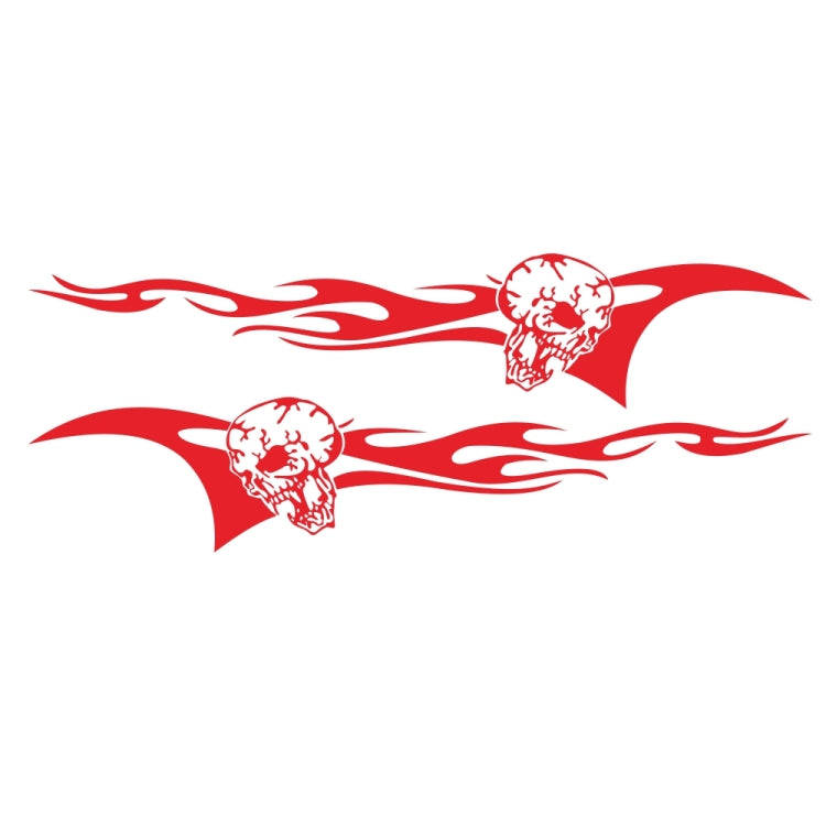 2 PCS/Set D-964 Skull Flame Pattern Car Modified Decorative Sticker(Red)
