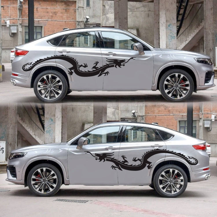 2 PCS/Set D-965 Dragon Pattern Car Modified Decorative Sticker(Black)