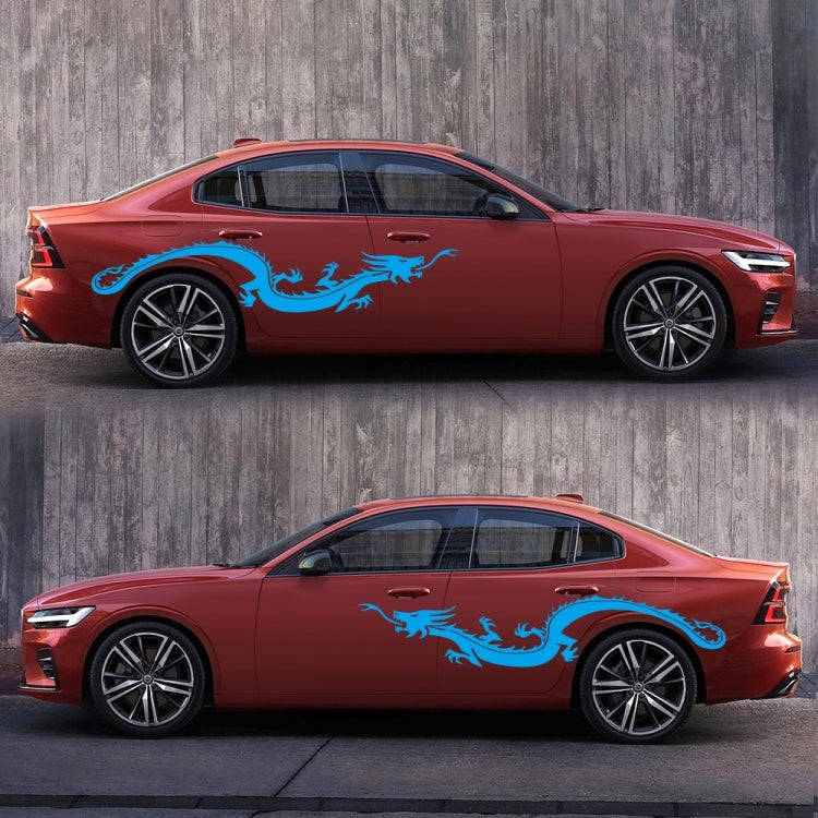 2 PCS/Set D-965 Dragon Pattern Car Modified Decorative Sticker(Blue)