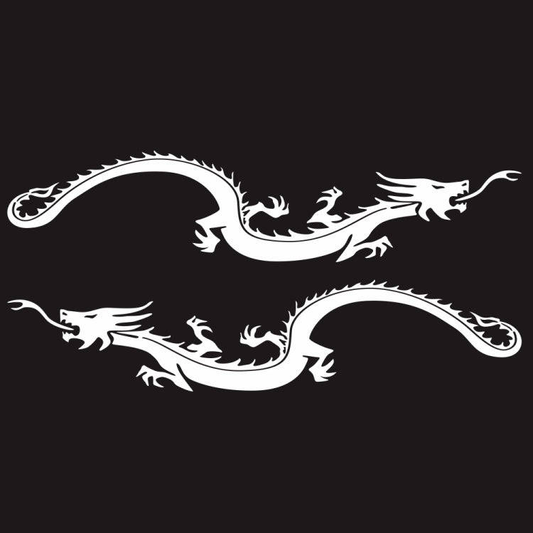 2 PCS/Set D-965 Dragon Pattern Car Modified Decorative Sticker(White)