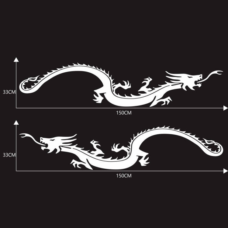 2 PCS/Set D-965 Dragon Pattern Car Modified Decorative Sticker(White)