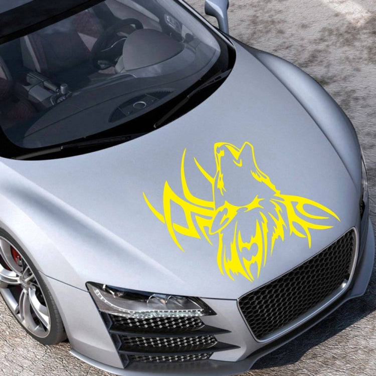 D-967 Wolf Tribe Pattern Car Modified Decorative Sticker(Yellow)