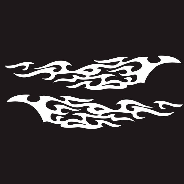 2 PCS/Set D-969 Flame Pattern Car Modified Decorative Sticker(White)