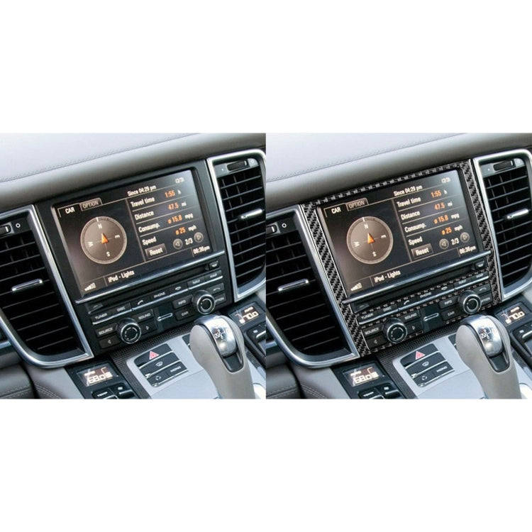 Car Carbon Fiber Navigation Screen Decorative Sticker for Porsche Panamera 2010-2016, Left and Ri...