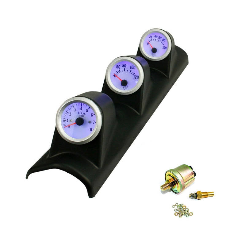 Car Modified 3 in 1 Tachometer Water Temperature Gauge Oil Pressure Gauge, with Left-hand Drive T...