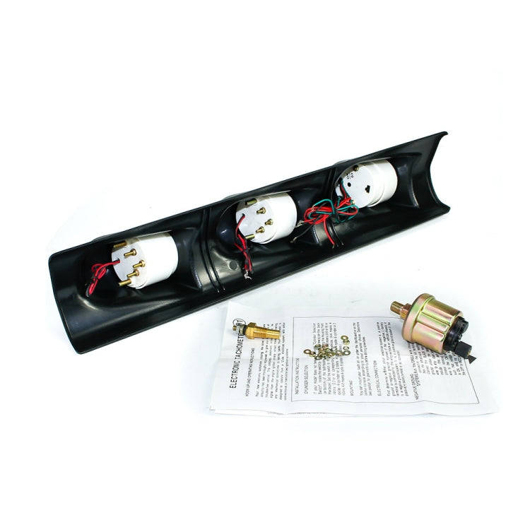 Car Modified 3 in 1 Tachometer Water Temperature Gauge Oil Pressure Gauge, with Left-hand Drive T...