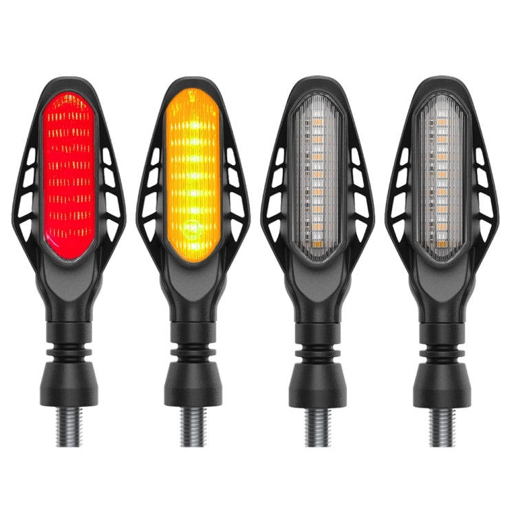 4 PCS Modified Motorcycle 16LEDs Brake Turn Tail Light, Transparent Shell(Red Light + Yellow Light)